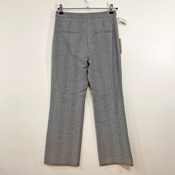 New Aritzia Plaid Ponte Kick Crop Pant Gray Check 4, S $148 - Picture 3 of 8